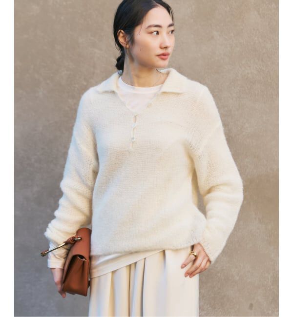 Plage「《追加予約》ALPACA MIX BUTTON ニット 4」|ニット・セーター|