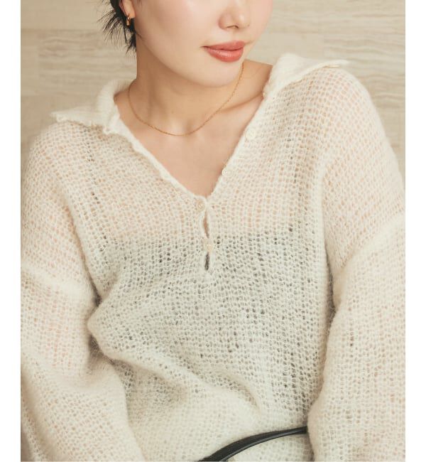 Plage「《追加予約》ALPACA MIX BUTTON ニット 4」|ニット・セーター|