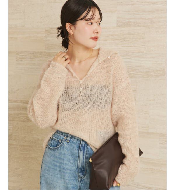Plage「《追加予約》ALPACA MIX BUTTON ニット 4」|ニット・セーター|