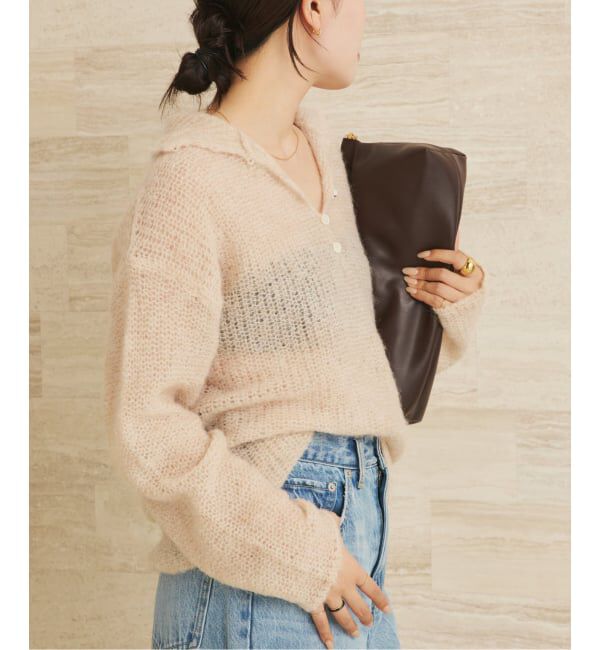 Plage「《追加予約》ALPACA MIX BUTTON ニット 4」|ニット・セーター|