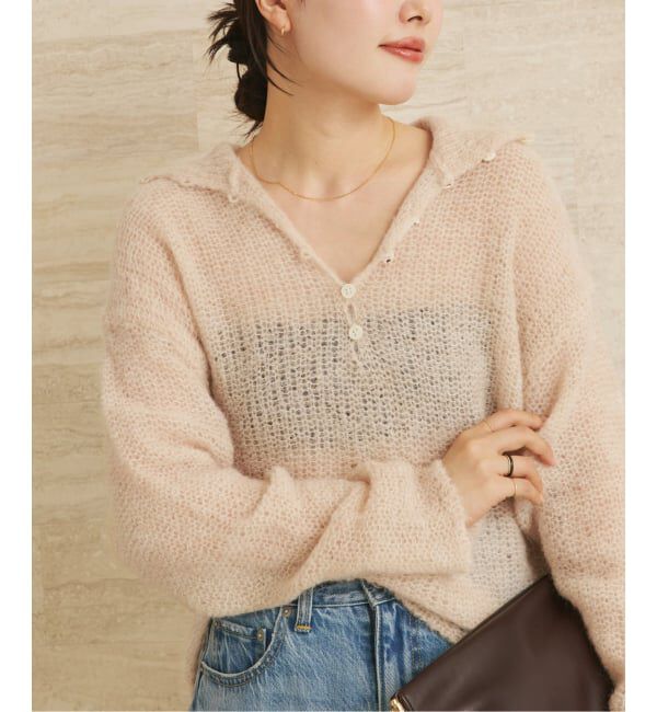 Plage「《追加予約》ALPACA MIX BUTTON ニット 4」|ニット・セーター|ベージュ A