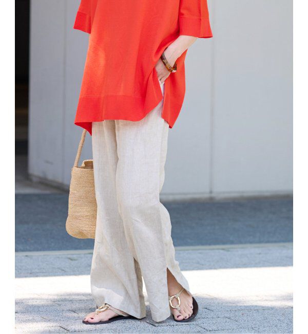 JOURNAL STANDARD relume「《一部WEB限定追加4》麻スリットイージーパンツ」|その他|ベージュ