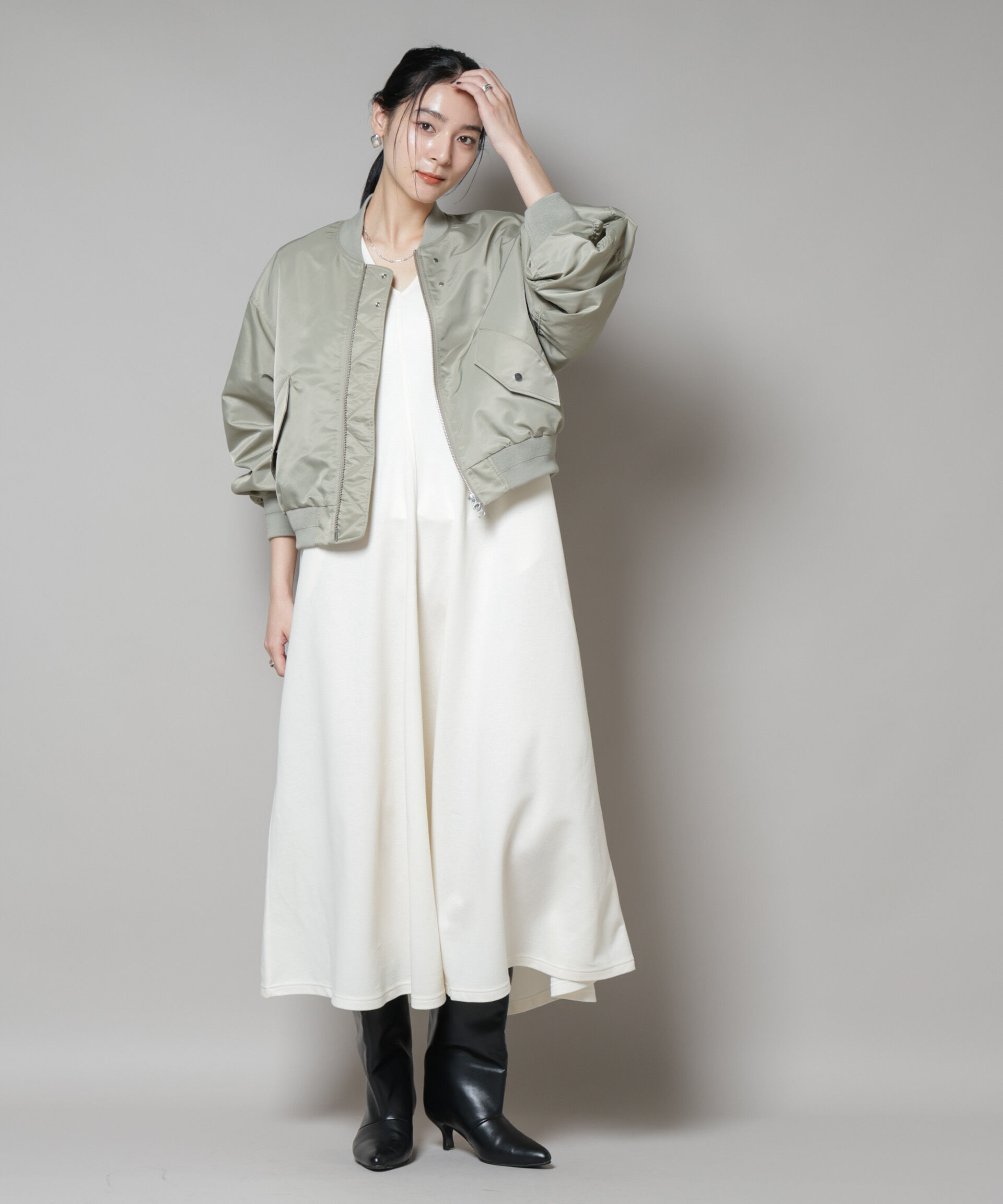 nano･universe「ライトコットンダンボールフレアワンピース」|ワンピース|