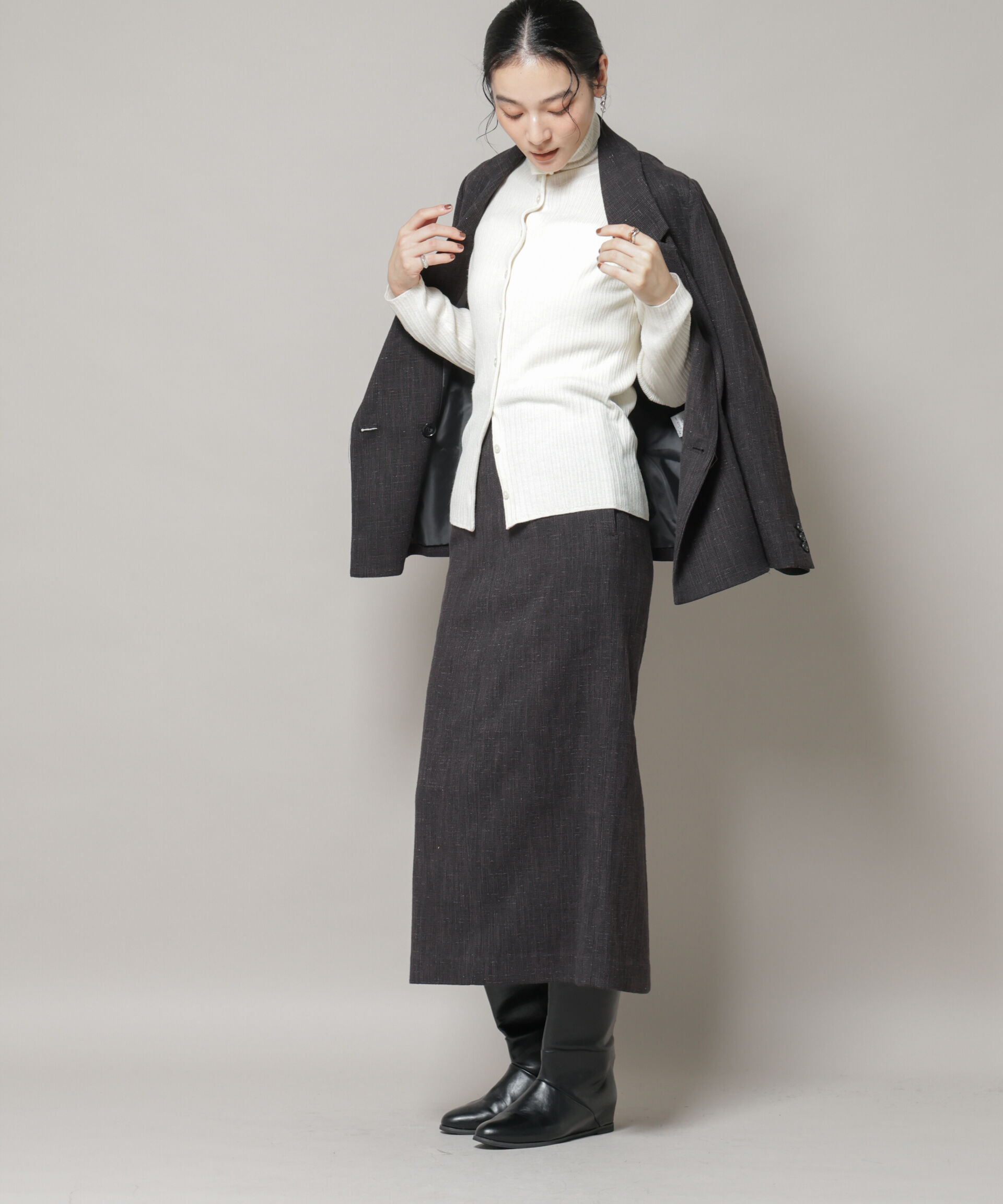 nano･universe「ツイードタイトスカート(セットアップ可)」|スカート|