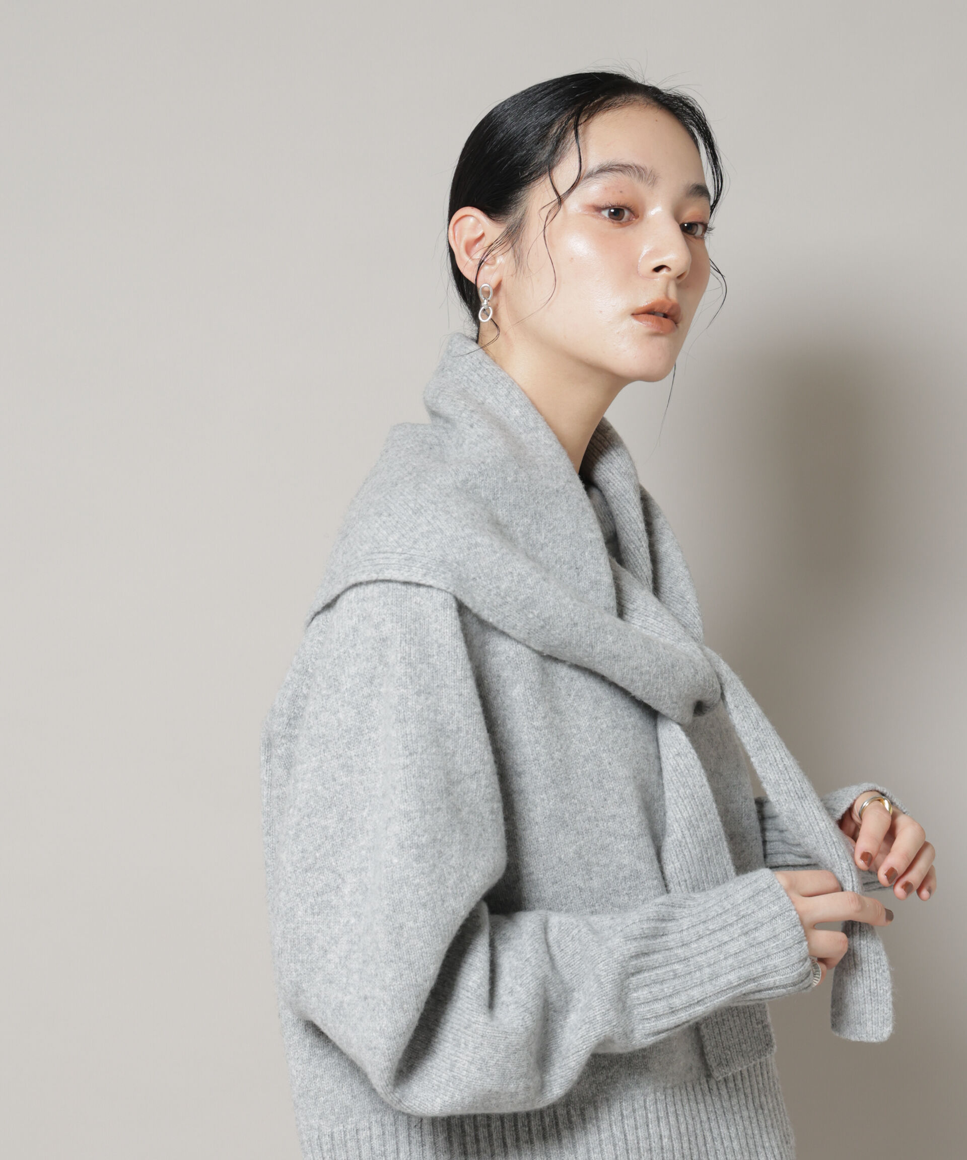 nano･universe「AQUAウールカシミヤトライアングルストール」|マフラー|