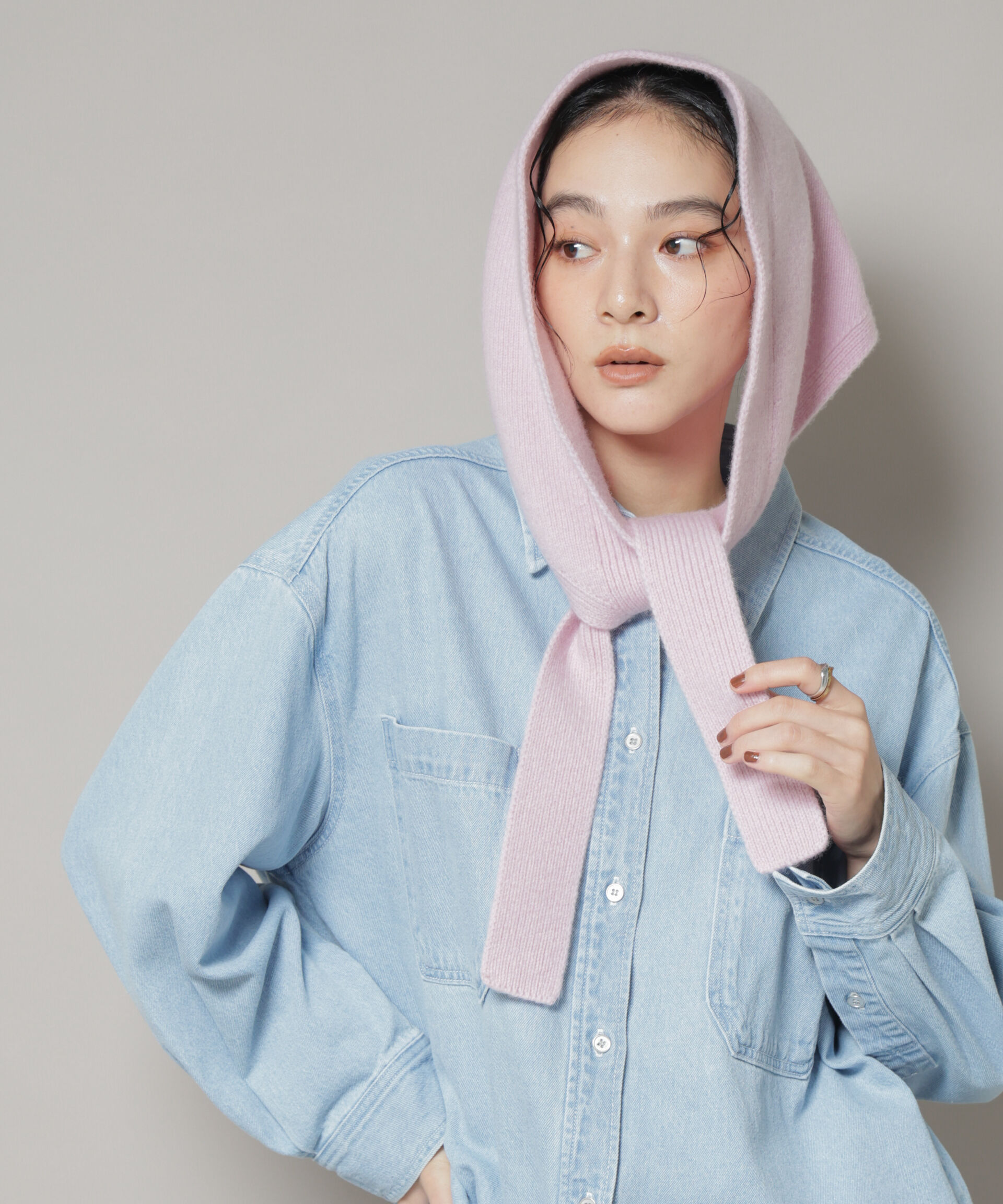 nano･universe「AQUAウールカシミヤトライアングルストール」|マフラー|