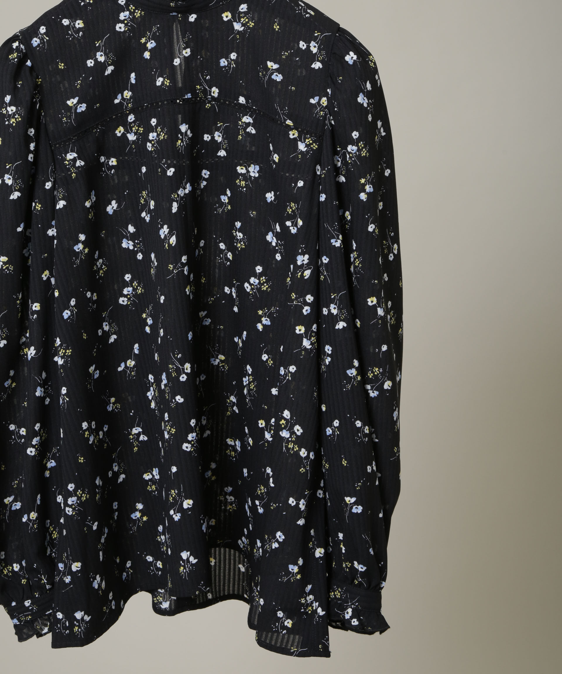 nano･universe「フラワープリントスタンドフリルブラウス(セットアップ可)」|シャツ・ブラウス|