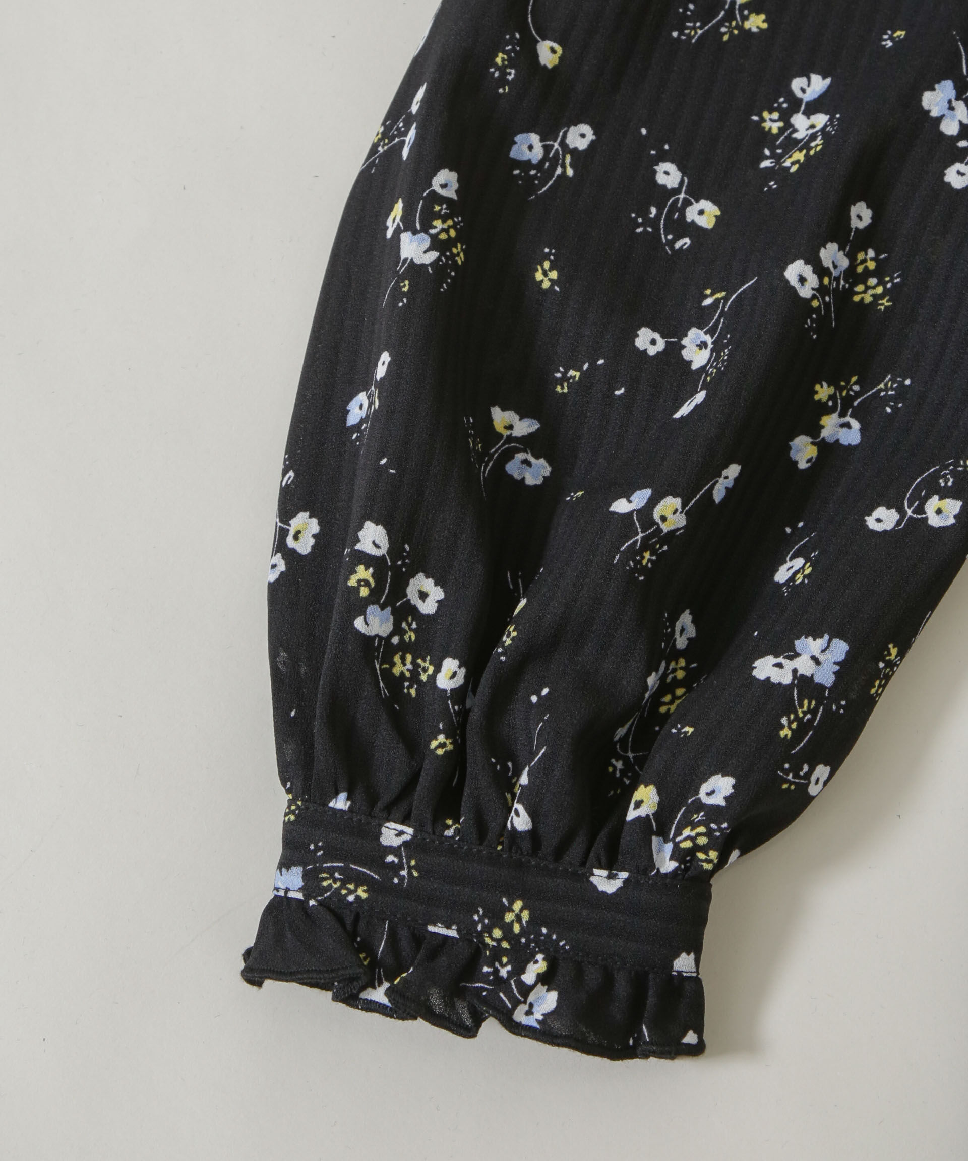 nano･universe「フラワープリントスタンドフリルブラウス(セットアップ可)」|シャツ・ブラウス|