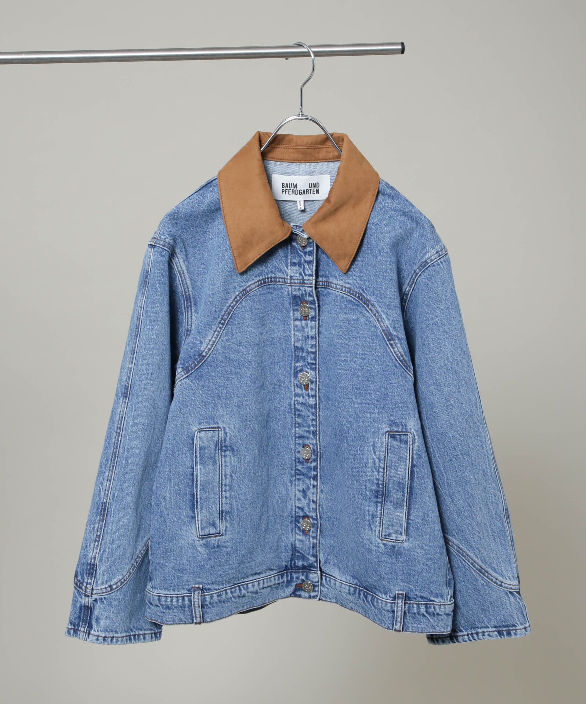 nano･universe「BAUM UND PFERDGARTEN/Patch denim ブルゾン(セットアップ可)」|ブルゾン・スタジャン|ブルー