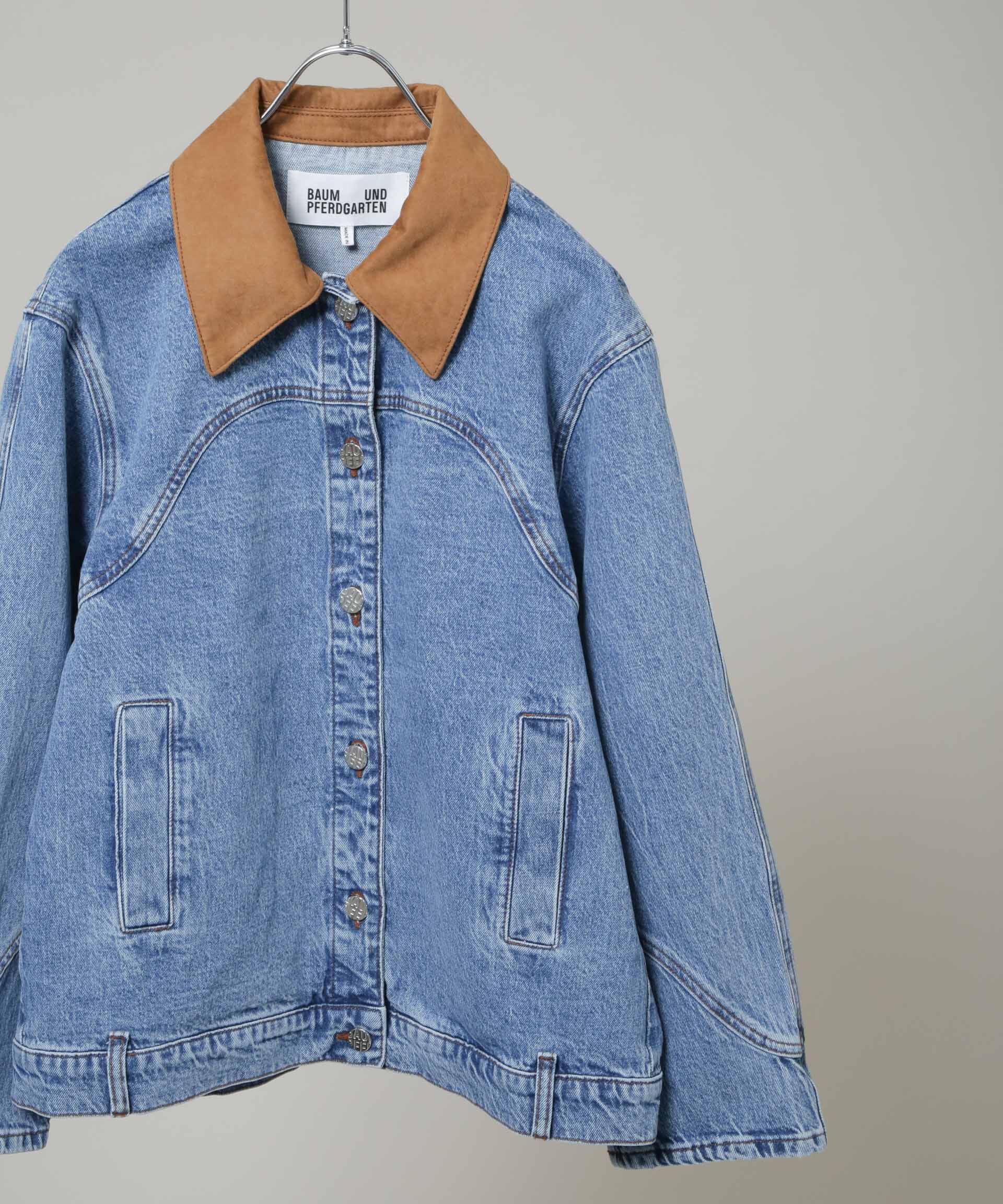 nano･universe「BAUM UND PFERDGARTEN/Patch denim ブルゾン(セットアップ可)」|ブルゾン・スタジャン|