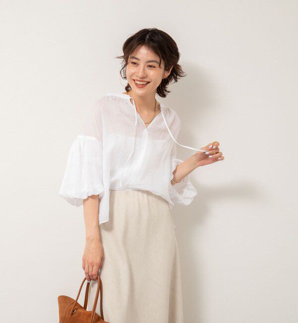 NOLLEY'S「◇【WEB限定カラーあり】シアーラミー袖バルーンブラウス」|シャツ・ブラウス|