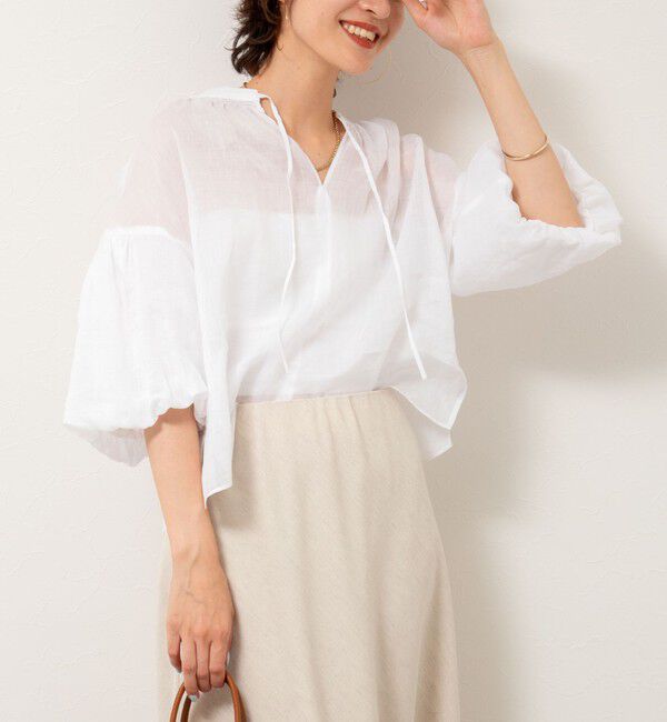 NOLLEY'S「◇【WEB限定カラーあり】シアーラミー袖バルーンブラウス」|シャツ・ブラウス|