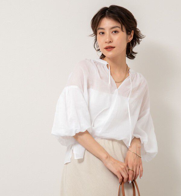 NOLLEY'S「◇【WEB限定カラーあり】シアーラミー袖バルーンブラウス」|シャツ・ブラウス|