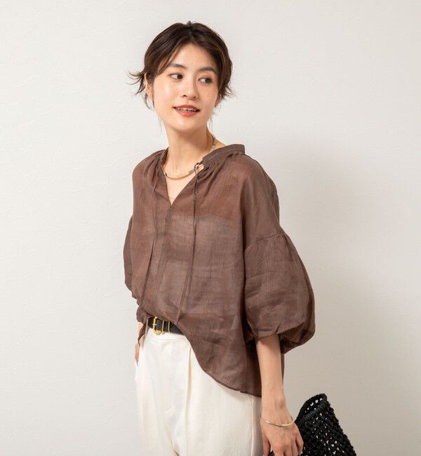 NOLLEY'S「◇【WEB限定カラーあり】シアーラミー袖バルーンブラウス」|シャツ・ブラウス|