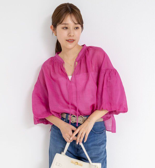 NOLLEY'S「◇【WEB限定カラーあり】シアーラミー袖バルーンブラウス」|シャツ・ブラウス|