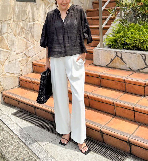 NOLLEY'S「◇【WEB限定カラーあり】シアーラミー袖バルーンブラウス」|シャツ・ブラウス|