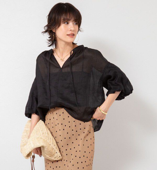 NOLLEY'S「◇【WEB限定カラーあり】シアーラミー袖バルーンブラウス」|シャツ・ブラウス|