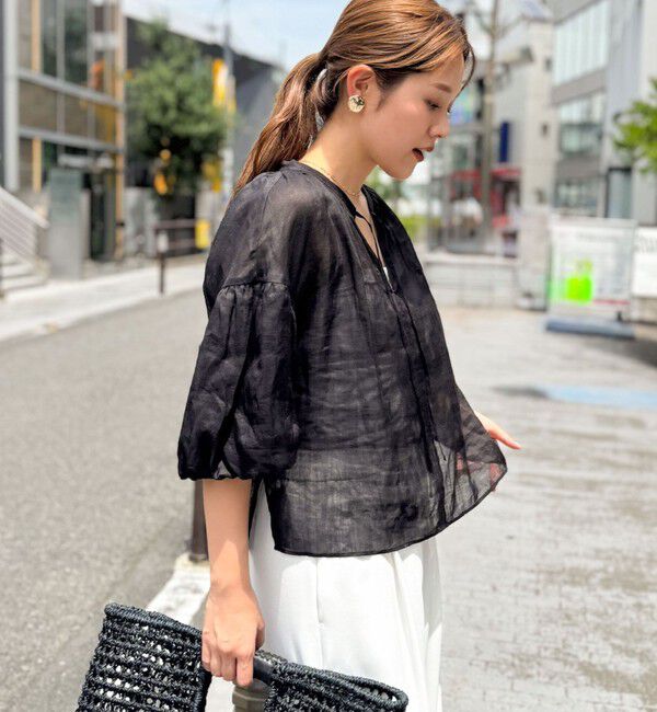 NOLLEY'S「◇【WEB限定カラーあり】シアーラミー袖バルーンブラウス」|シャツ・ブラウス|