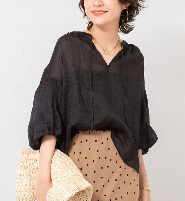 NOLLEY'S「◇【WEB限定カラーあり】シアーラミー袖バルーンブラウス」|シャツ・ブラウス|