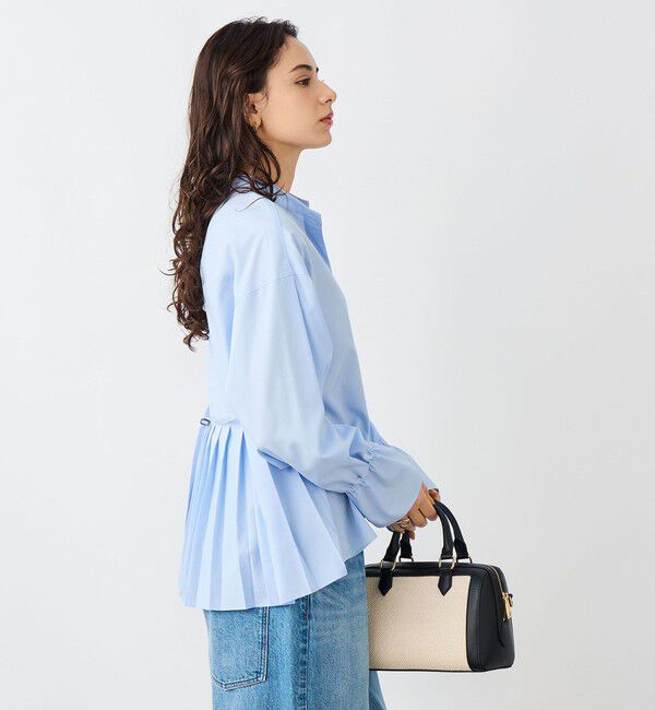 NOLLEY'S sophi「ウォッシャブルドレープポプリンバックプリーツシャツ」|シャツ・ブラウス|サックス