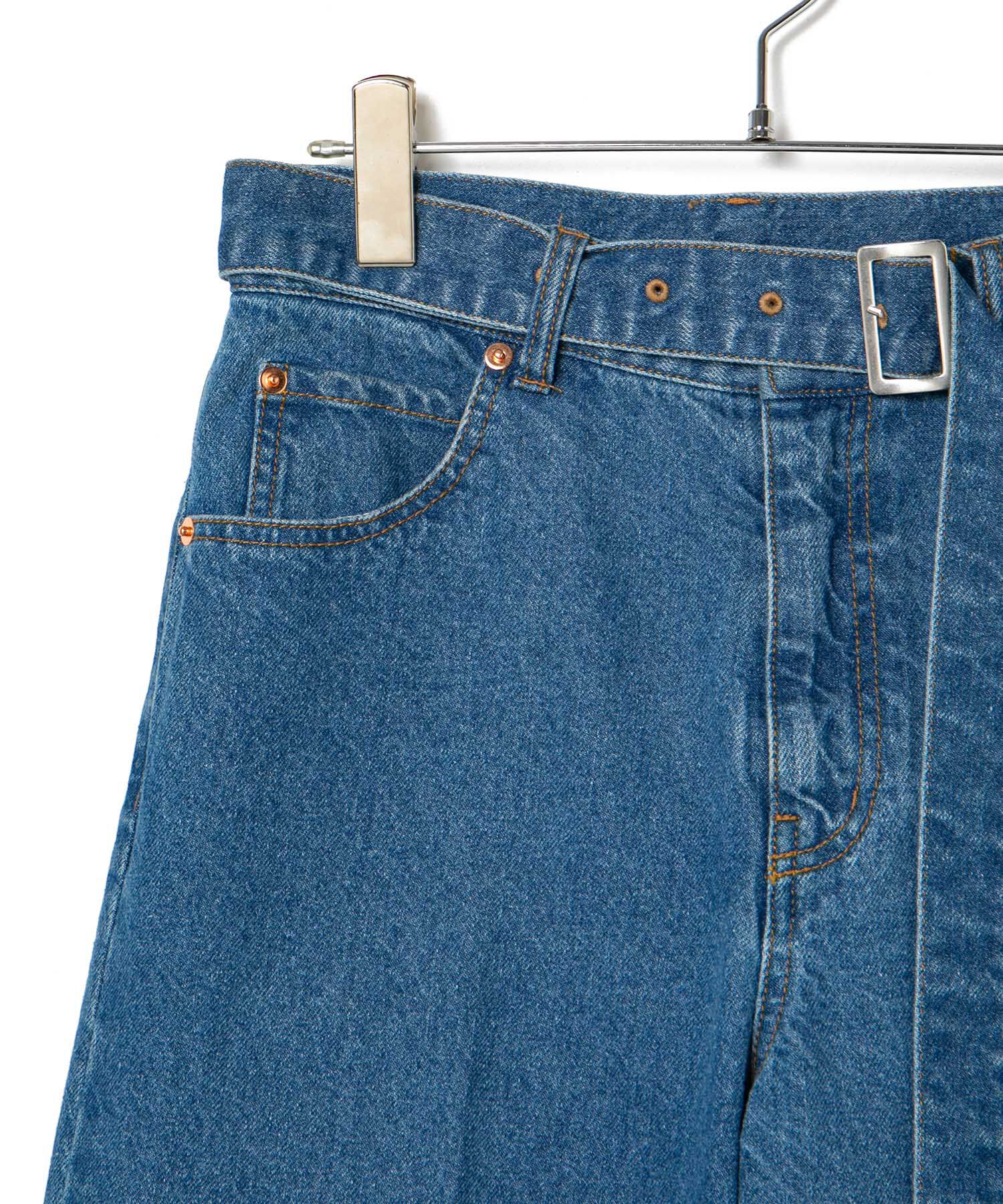 VIS「【洗える】センタープレスワイドデニム」|デニム|