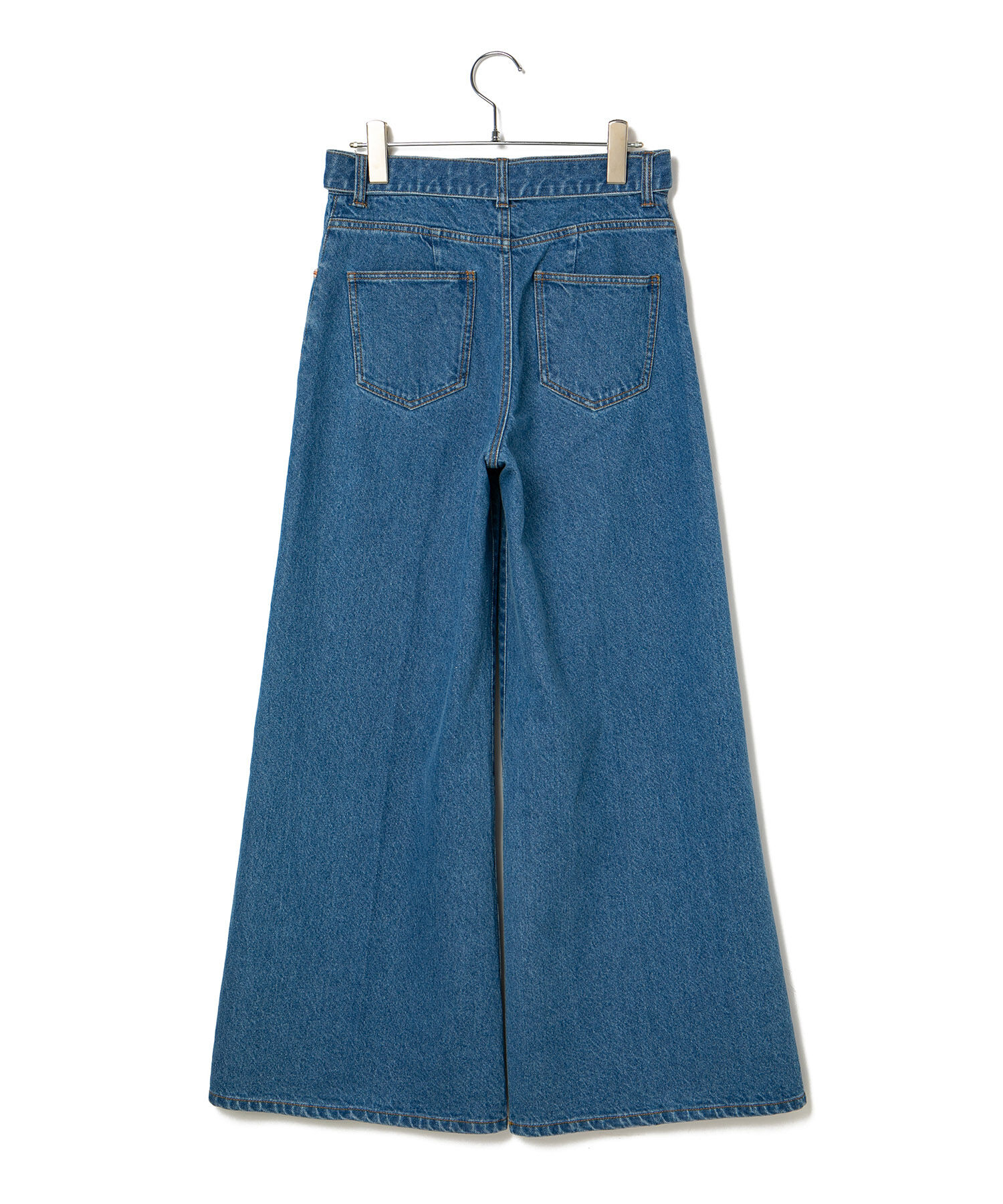 VIS「【洗える】センタープレスワイドデニム」|デニム|