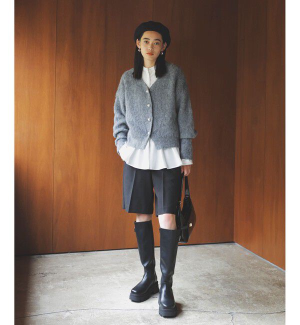 VIS「パールボタンVネック片畦ニットカーディガン」|カーディガン|