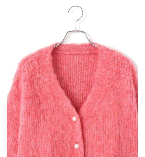 VIS「パールボタンVネック片畦ニットカーディガン」|カーディガン|