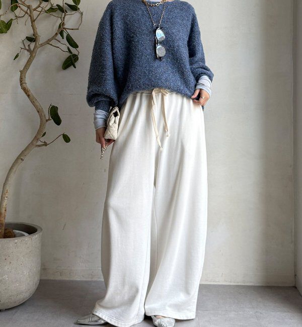  「MIXヤーンボートネックプルオーバー」|ニット・セーター|