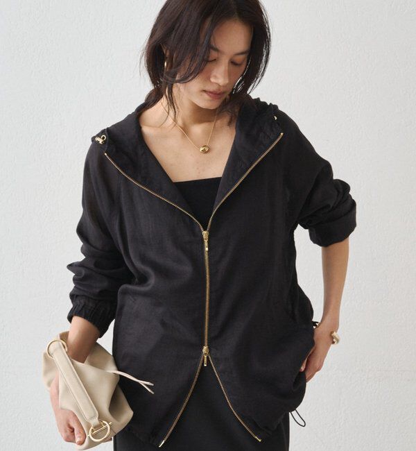  「シアーZIPパーカー」|ブルゾン・スタジャン|ブラック