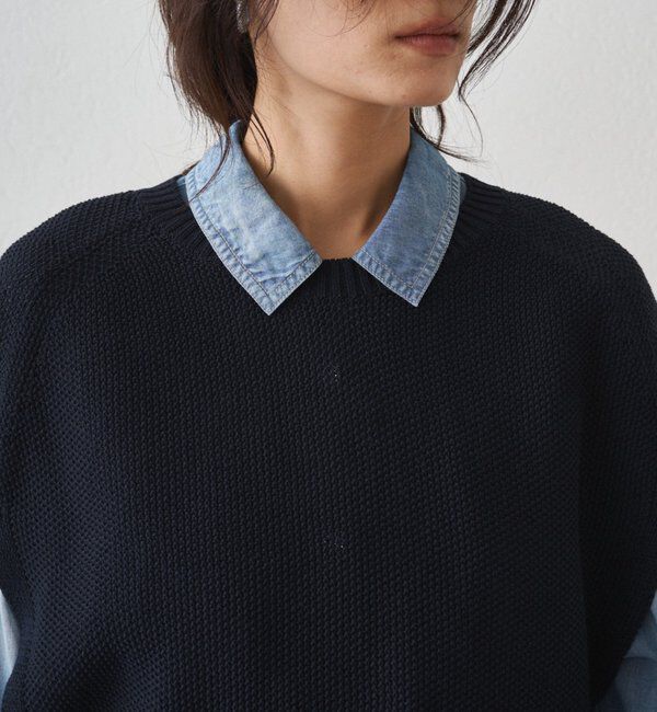  「ギマ鹿子ポンチョニットベスト」|ニット・セーター|