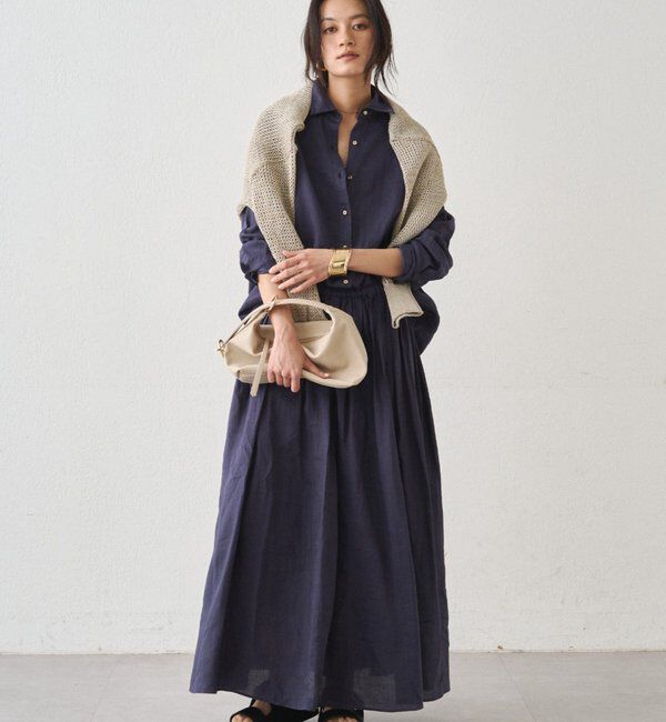  「リネンタックギャザースカート」|スカート|