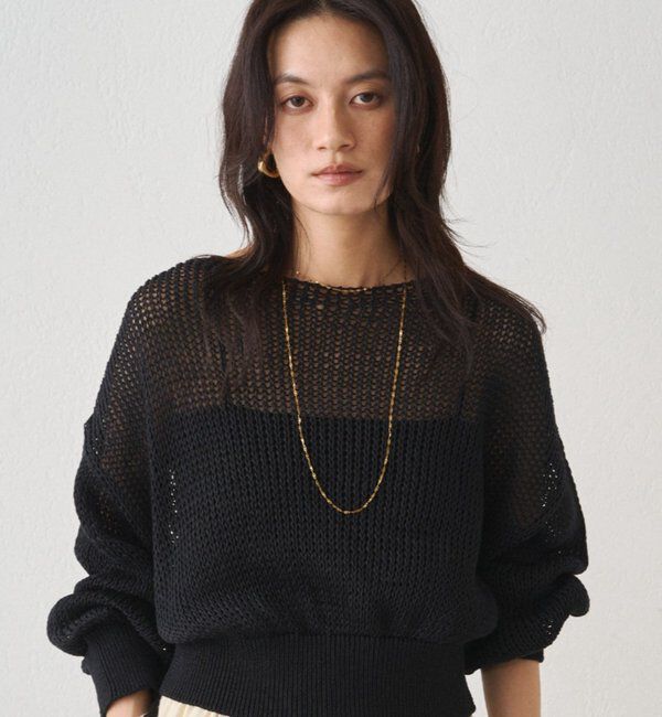  「クリスピーコットンショートニット」|ニット・セーター|