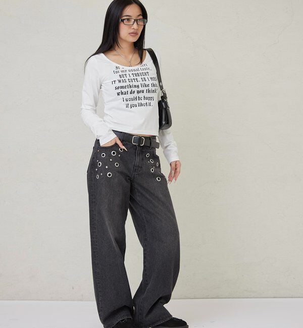  「EYELET LOW RISE DENIM /アイレットローライズデニム」|デニム|