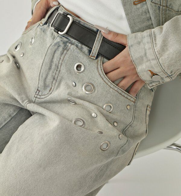  「EYELET LOW RISE DENIM /アイレットローライズデニム」|デニム|