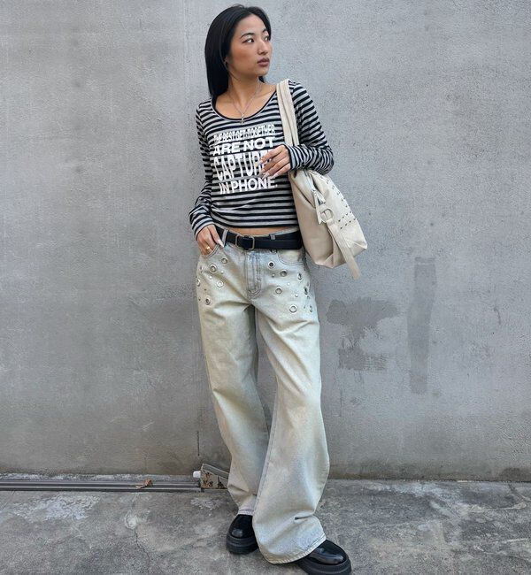  「EYELET LOW RISE DENIM /アイレットローライズデニム」|デニム|