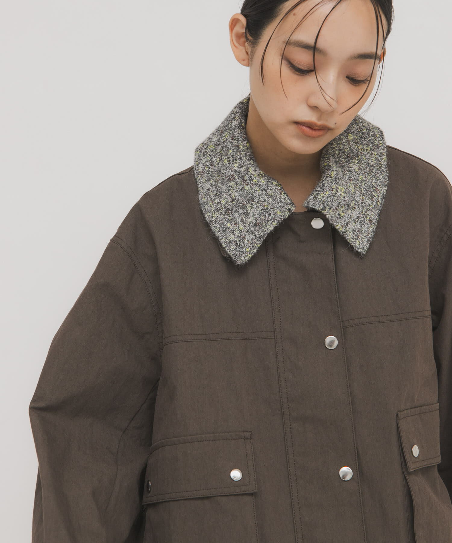  「2WAYカラーバルーンブルゾン」|ブルゾン・スタジャン|ブラウン