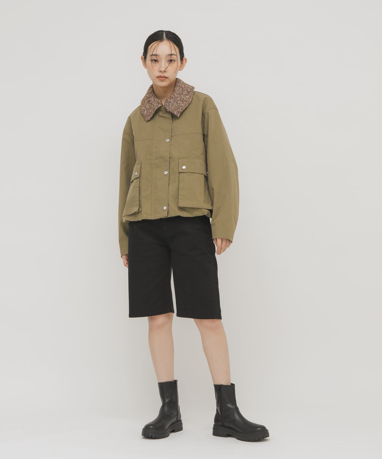  「2WAYカラーバルーンブルゾン」|ブルゾン・スタジャン|カーキ