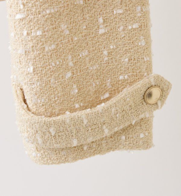  「フェイクファーフード付きツイードジャケット【セットアップ可能】」|ダウンベスト・ベスト|