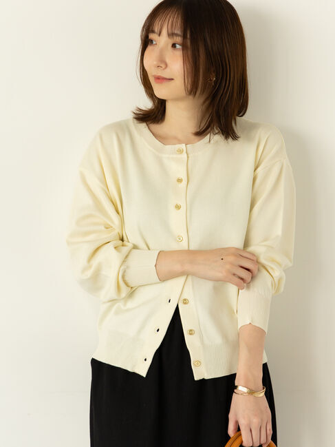 Te chichi TERRASSE「金釦クルーネックカーディガン」|カーディガン|