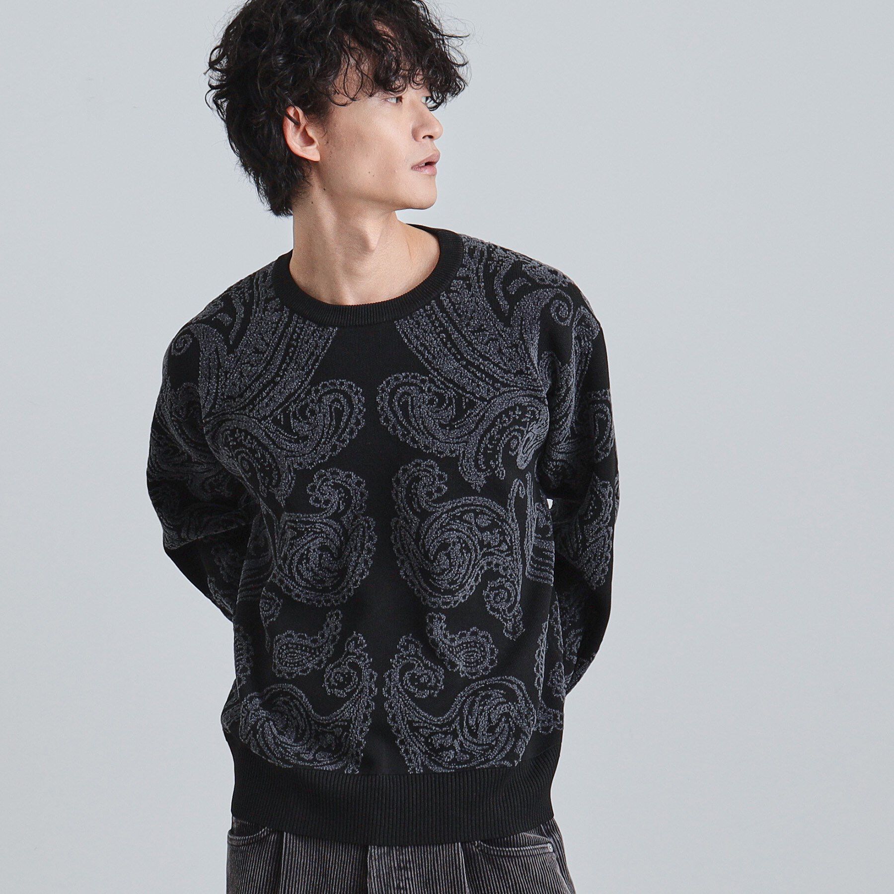 tk.TAKEO KIKUCHI「【洗える】ペイズリーニットプルオーバー」|ニット・セーター|