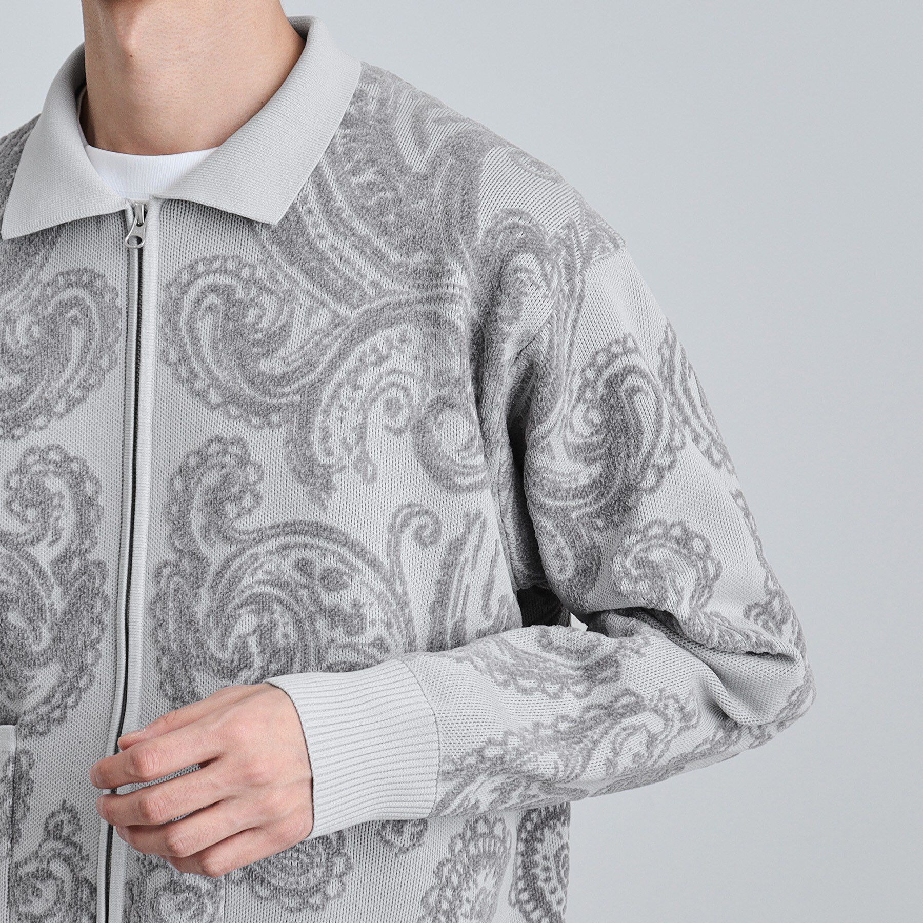 tk.TAKEO KIKUCHI「【洗える】ペイズリージップカーディガン」|カーディガン|