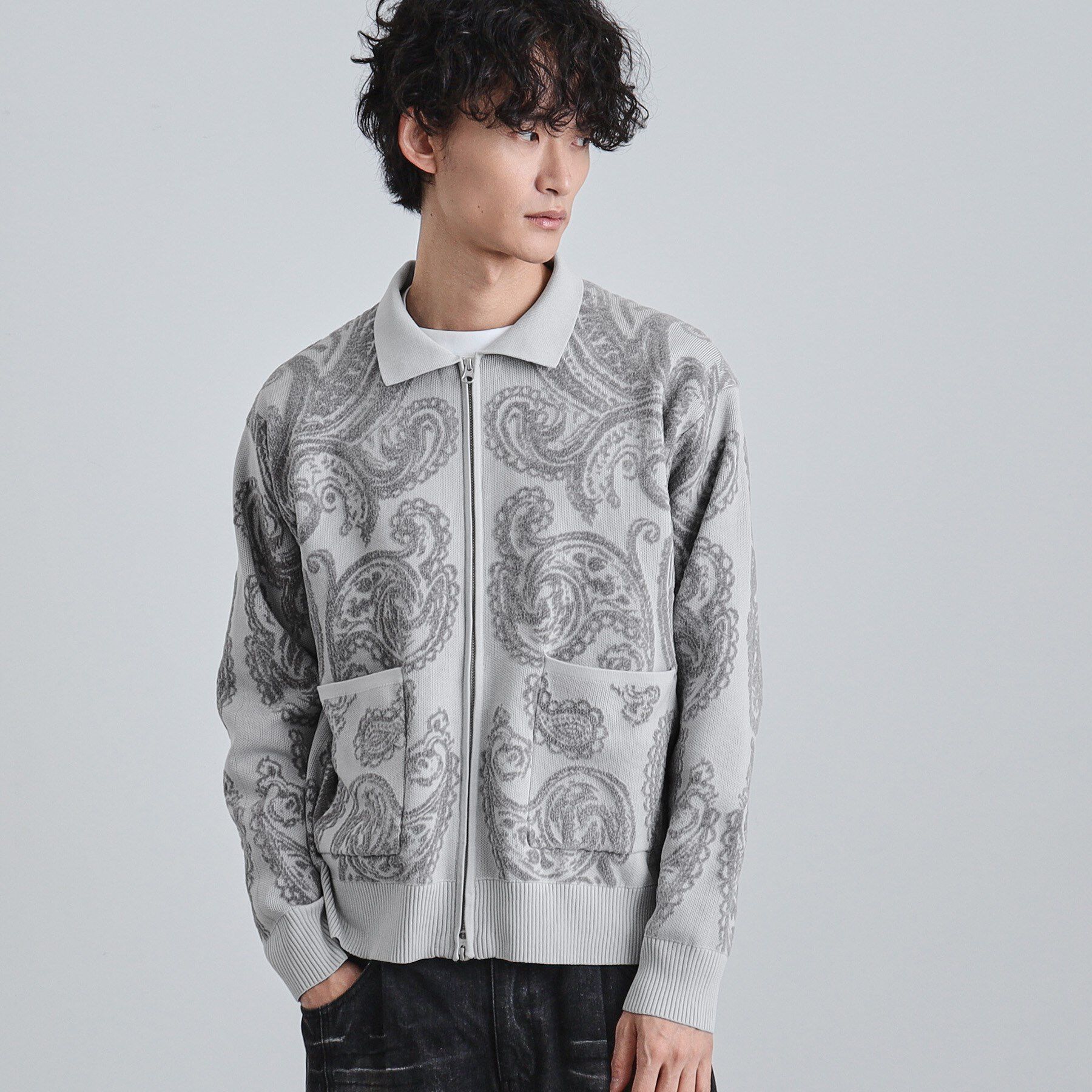 tk.TAKEO KIKUCHI「【洗える】ペイズリージップカーディガン」|カーディガン|