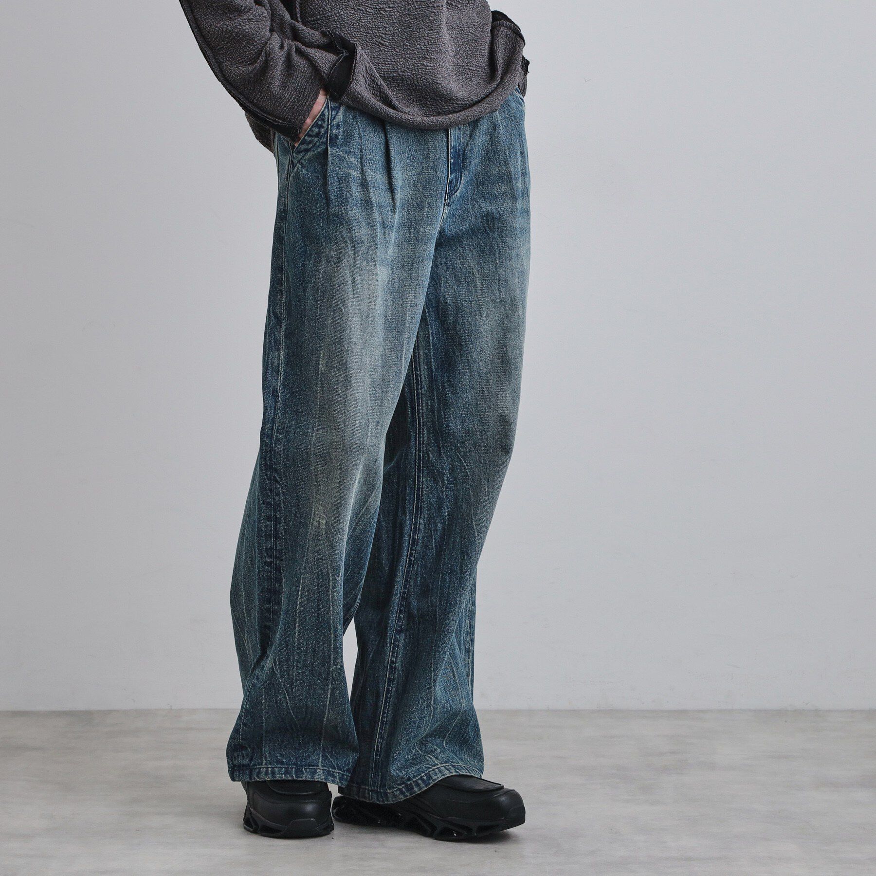 tk.TAKEO KIKUCHI「ワイドストレートレッグデニム」|デニム|