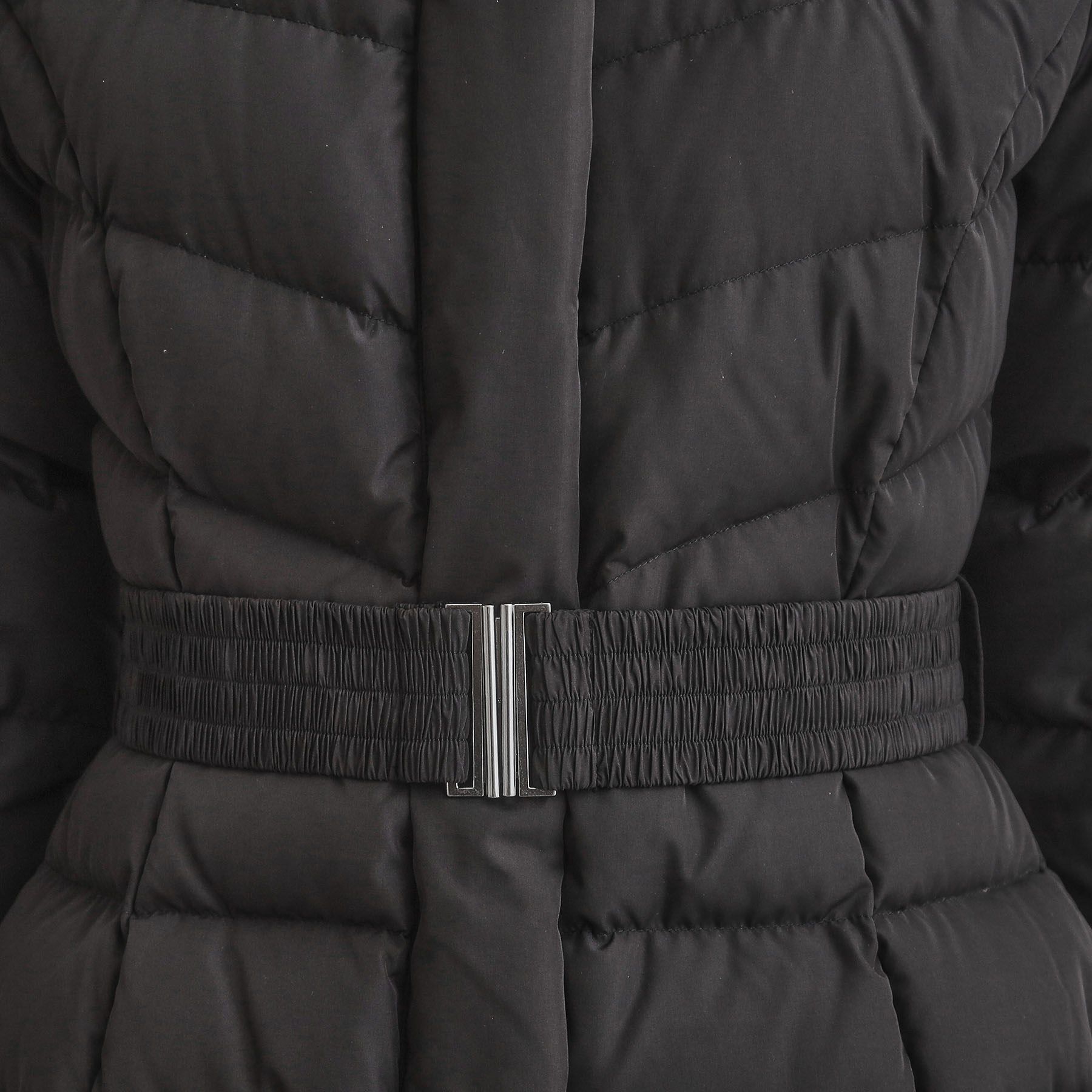 Couture broach「【2WAY・ベルト付き】フードフェイクファー ミドル丈ダウンコート」|ダウン|