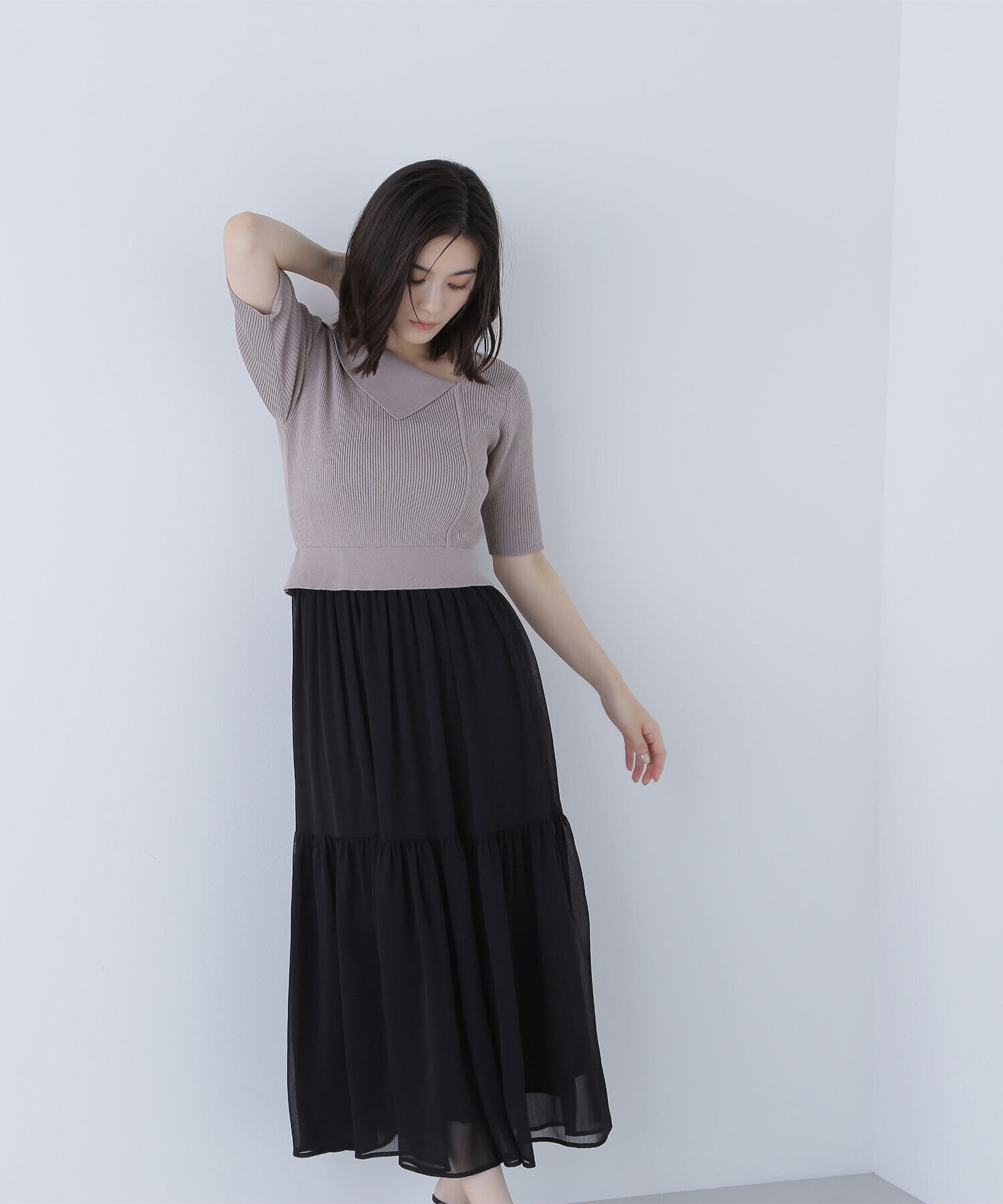  「アシメカラードッキングワンピース」|ワンピース|