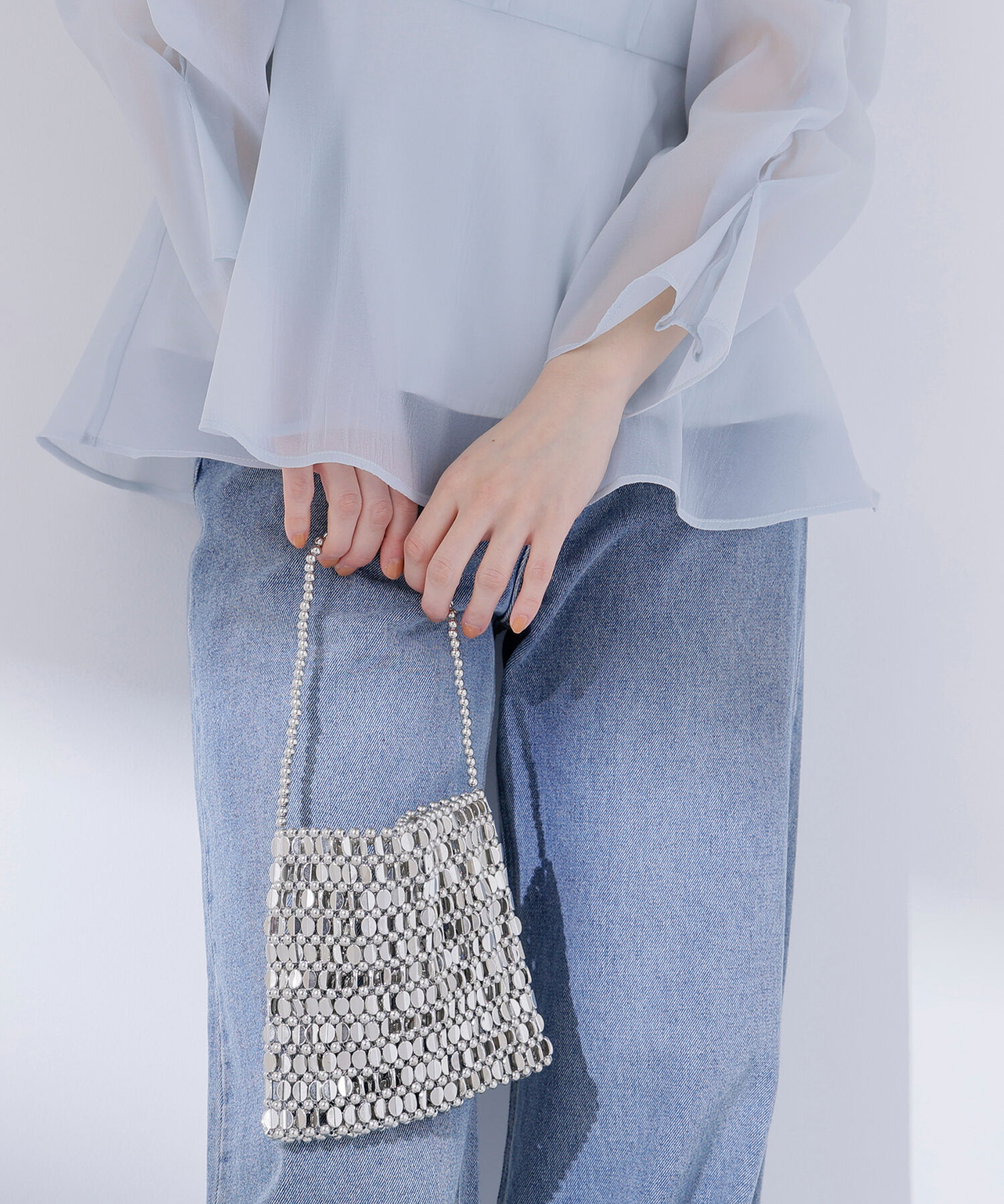  「メタルミニバッグ」|ショルダー・メッセンジャー|シルバー