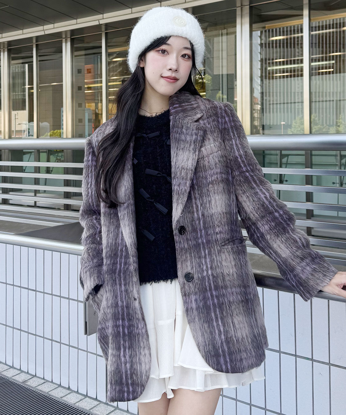 岡崎紗絵さんコラボ】カスケードボウタイフリルミニワンピース（COCO