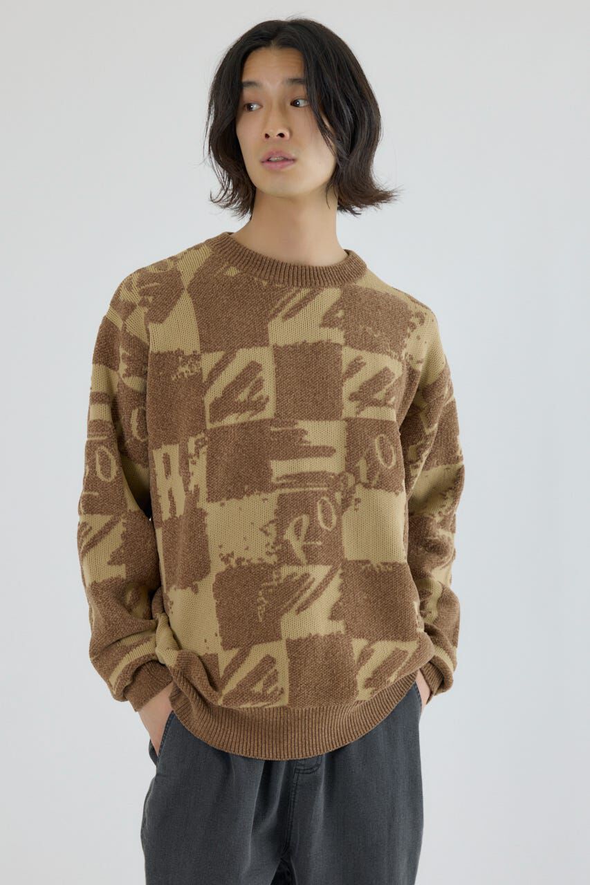 RODEO CROWNS「ブロークンチェックニット」|ニット・セーター|BEG