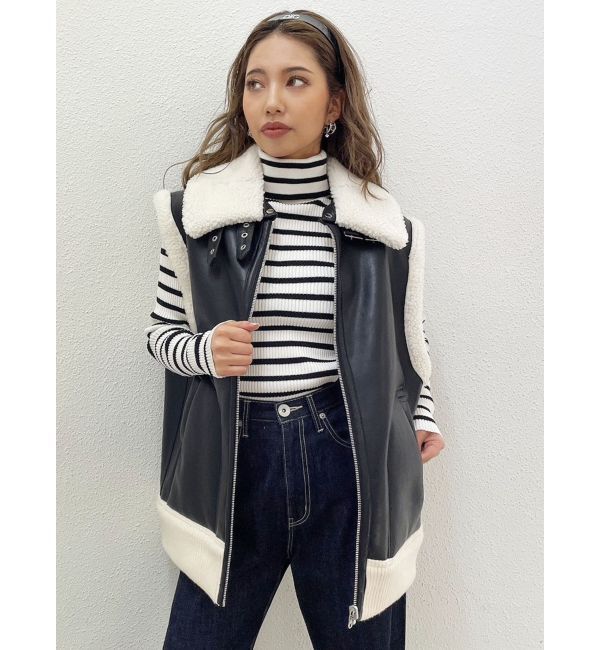 GYDA「フェイクムートンベスト」|ダウンベスト・ベスト|